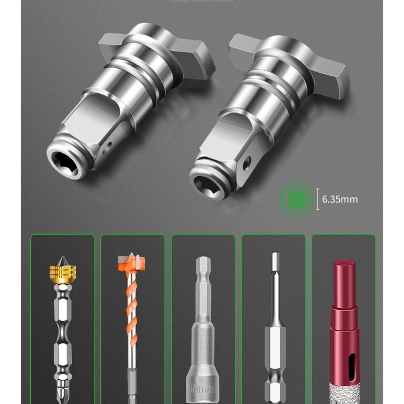 Elektrischer Schraubenschlüssel Adapter Zufuhr Steckschlüssel Bohrer T-förmiger Steckschlüssel Vierkantwelle Doppelfunktionale Vierkantwelle