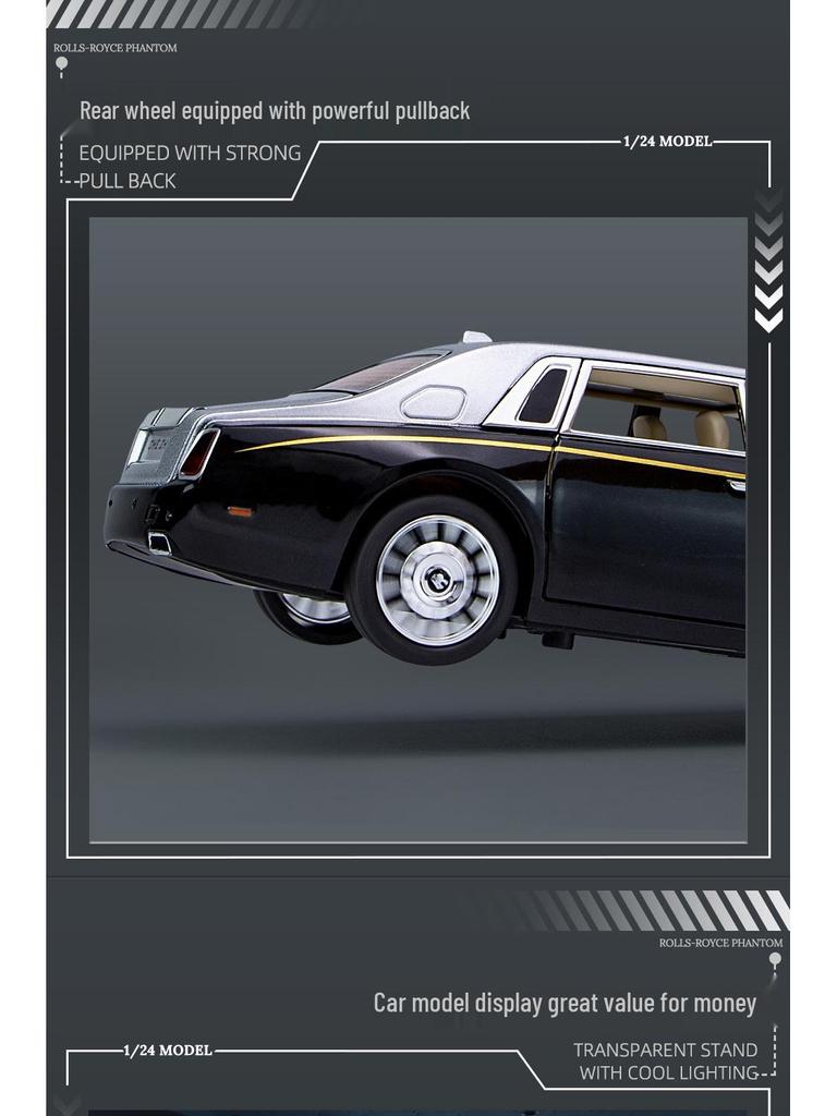 Zhi 1:24 Phantom Starry Sky Alloy Toy Car with Sound & Light, Pull Back Action, and 6 Openable Parts