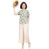 Mom's Chinese Style Summer T-Shirt & Two-Piece Set for Middle-Aged and Elderly Women - New 2026 Design