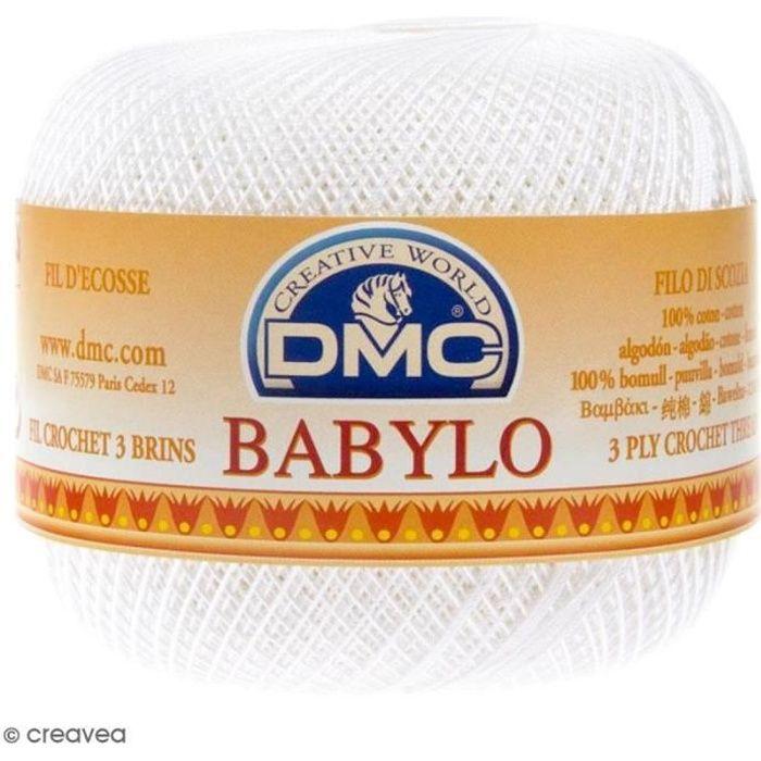 DMC Babylo 20 Thread - Various Colors - 100 G Ball DMC Babylo : Colors : White Material : 100% Cotton 3-ply Yarn Thickness : 20