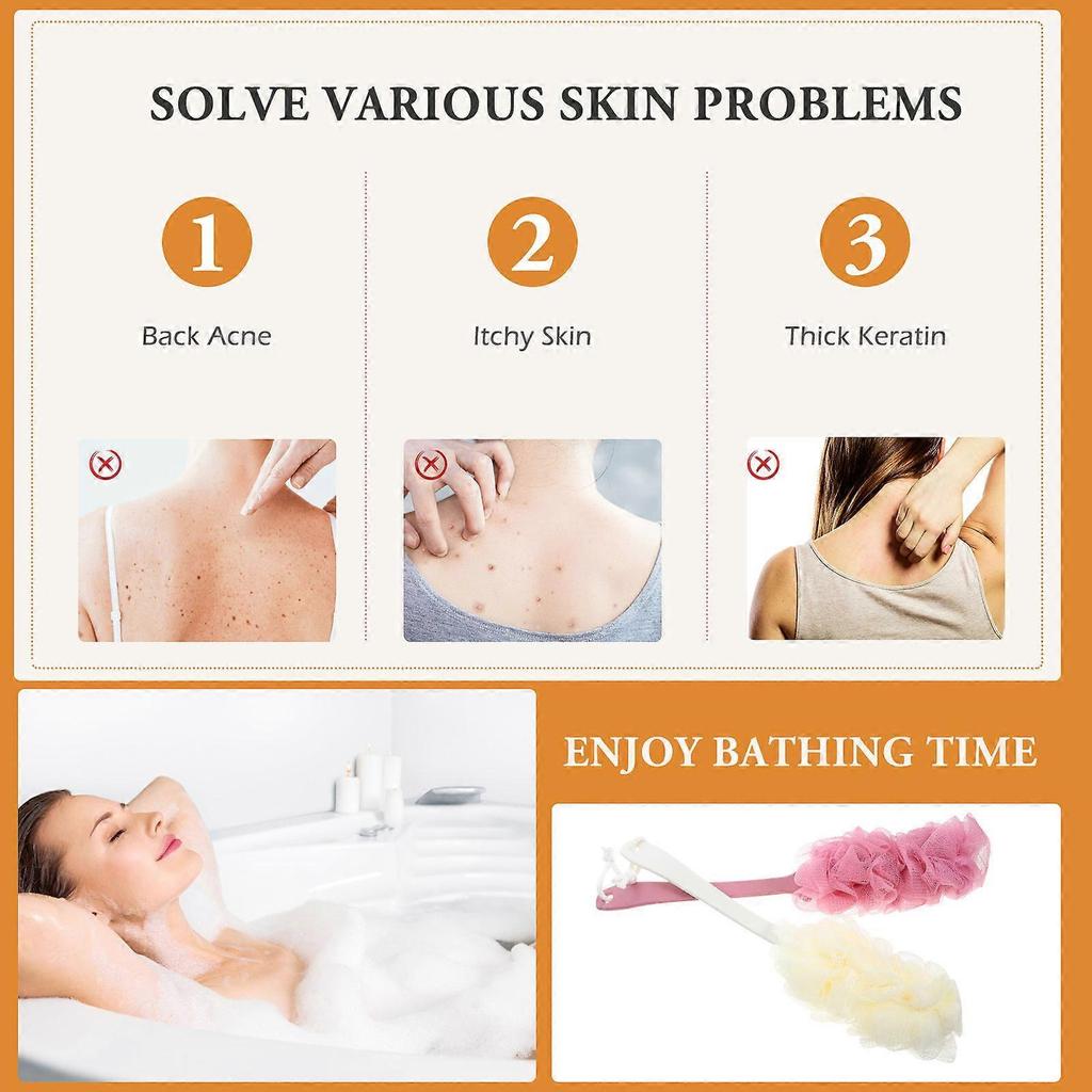 Bath Brush Back Scrubber for Shower 6Pcs Body Exfoliating Long Handle