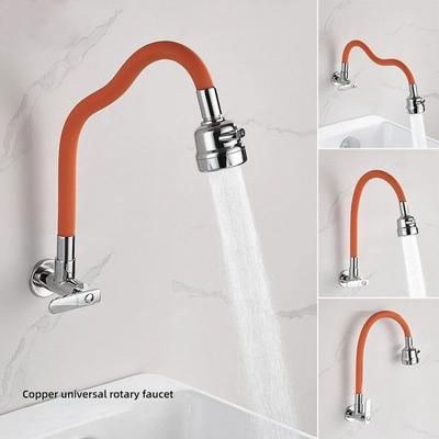 Nouveau Robinet Mural de Cuisine Salle de Bain Froid Unique Rotatif Extension Tuyau d'Eau Robinet Antigel et Anti-Fissure