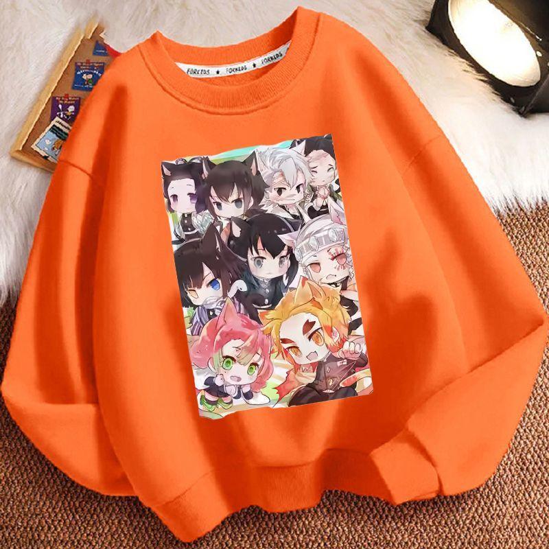 Children's Loose Demon Slayer Hoodie, Spring and Autumn Boys' and Girls' Casual Hoodie
