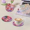 8 Stück/6 Stück Einsteiger Runde Kunst-Untersetzer Mit Ständer Untersetzer-Set DIY Mal-Untersetzer Geschenk