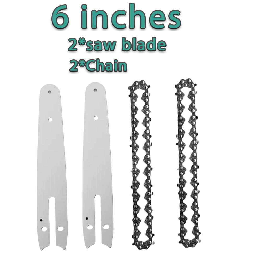 Electric ChainSaws Chains Guide Plate Mini Steel Chainsaw Chain Garden Tools Accessory Blade Replacement Set 4 Inch 6 Inch