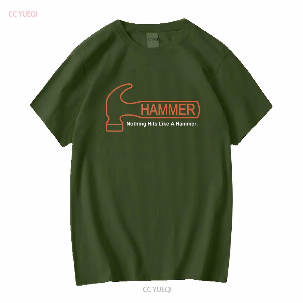 Hammer Bowling Logo Mens Black T Shirt Size S 5XL Long or Short Sleeves Vintage Washed Casual Graphic Streetwear Unisex