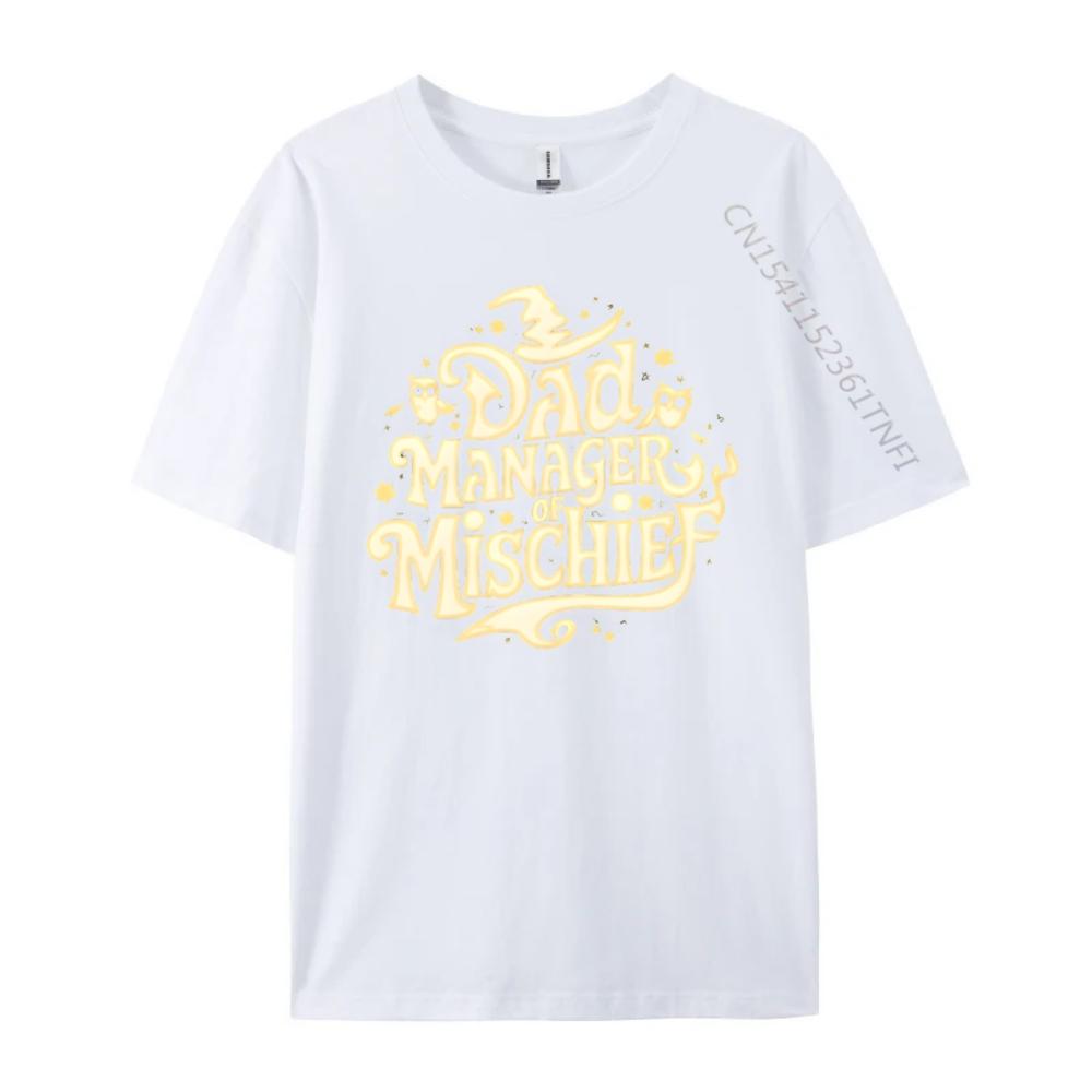 Funny Men Magical Dad Manager Of Mischief Oversized T Shirt Meme Tshirt St Patricks Day Graphic Camiseta