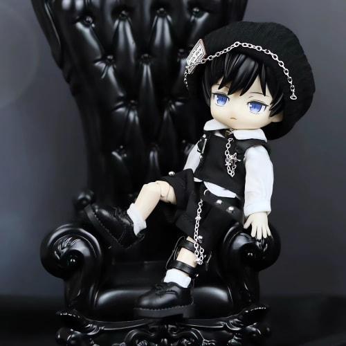 Obitsu 11 Clothes OB11 Clothes [Cool Boy Suit + Shoes] for 11cm Body OB11/12min/Nendoroid Doll/UF Fit Nendoroid Doll Clothes 4-Piece Set 1 Color Boy/G