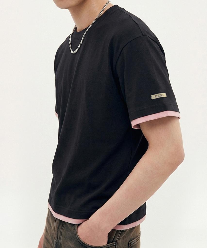 Peuloseseu Layered Crop Tee - Black