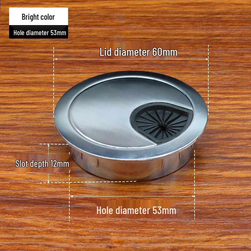 Zinc Alloy Desk Cable Grommet - Round Desktop Cable Pass-Through Cover