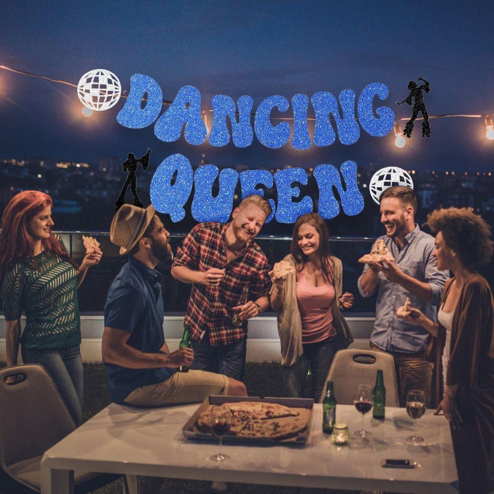 Blått Glitter Mamma Mia Bursdag Bryllupsfest Jenter