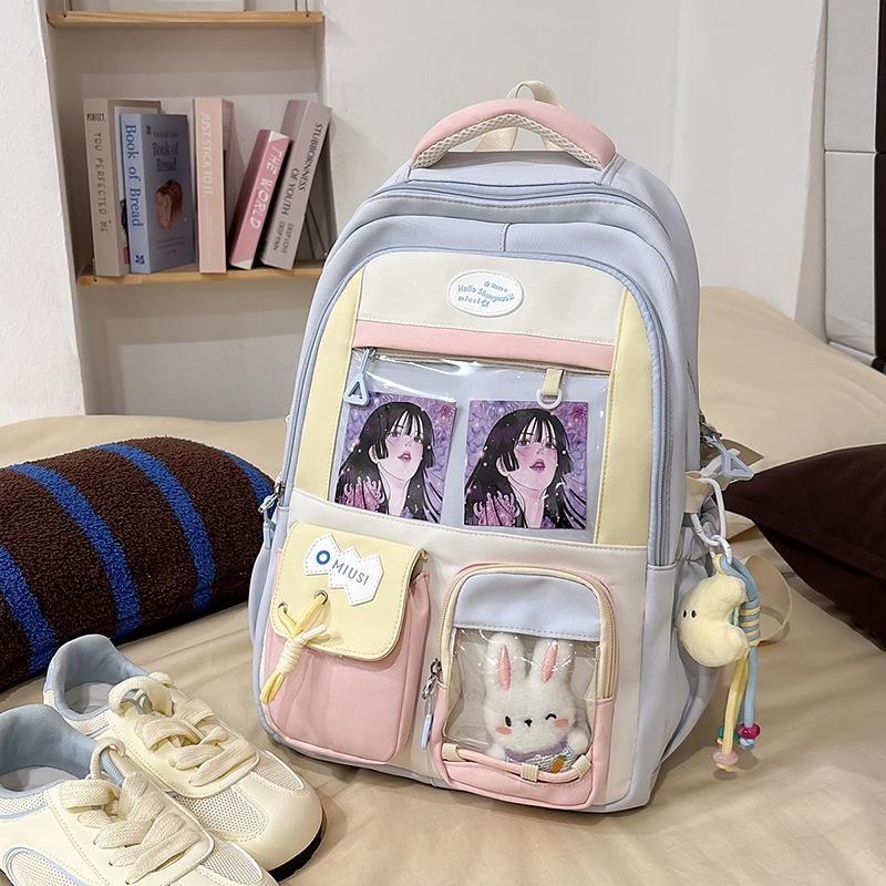 The New Schoolbag Is High-value, Fresh, Sweet and Transparent, and the Lightweight Travel Backpack for Junior High School Students.