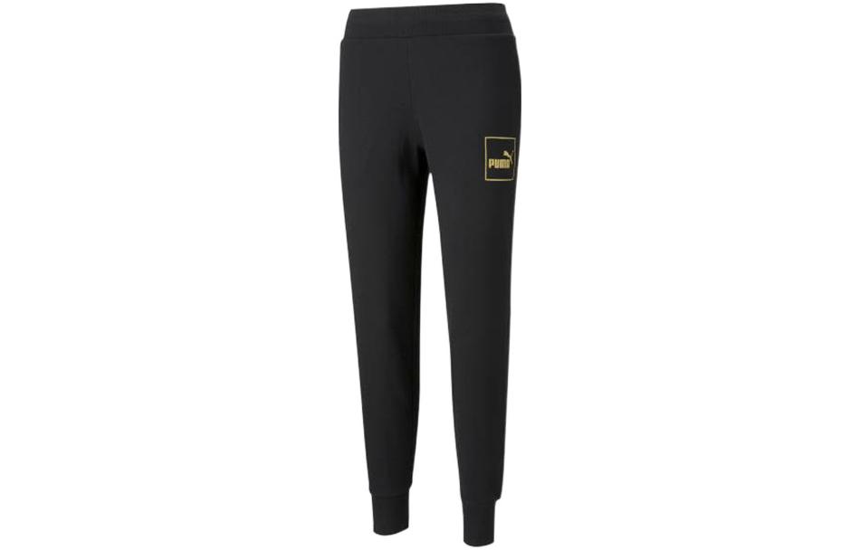 PUMA Knitted Sweatpants Women s Black Moderate Cuffed Pants 847694-01 M