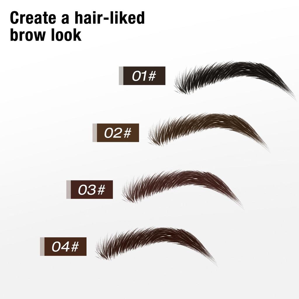 Boobeen Browfection Angled Brush & Dip, Waterproof Liquid Eyebrow Brush, Long-lasting Brow Pencil for Beginners, Easily Creates Realistic Brows