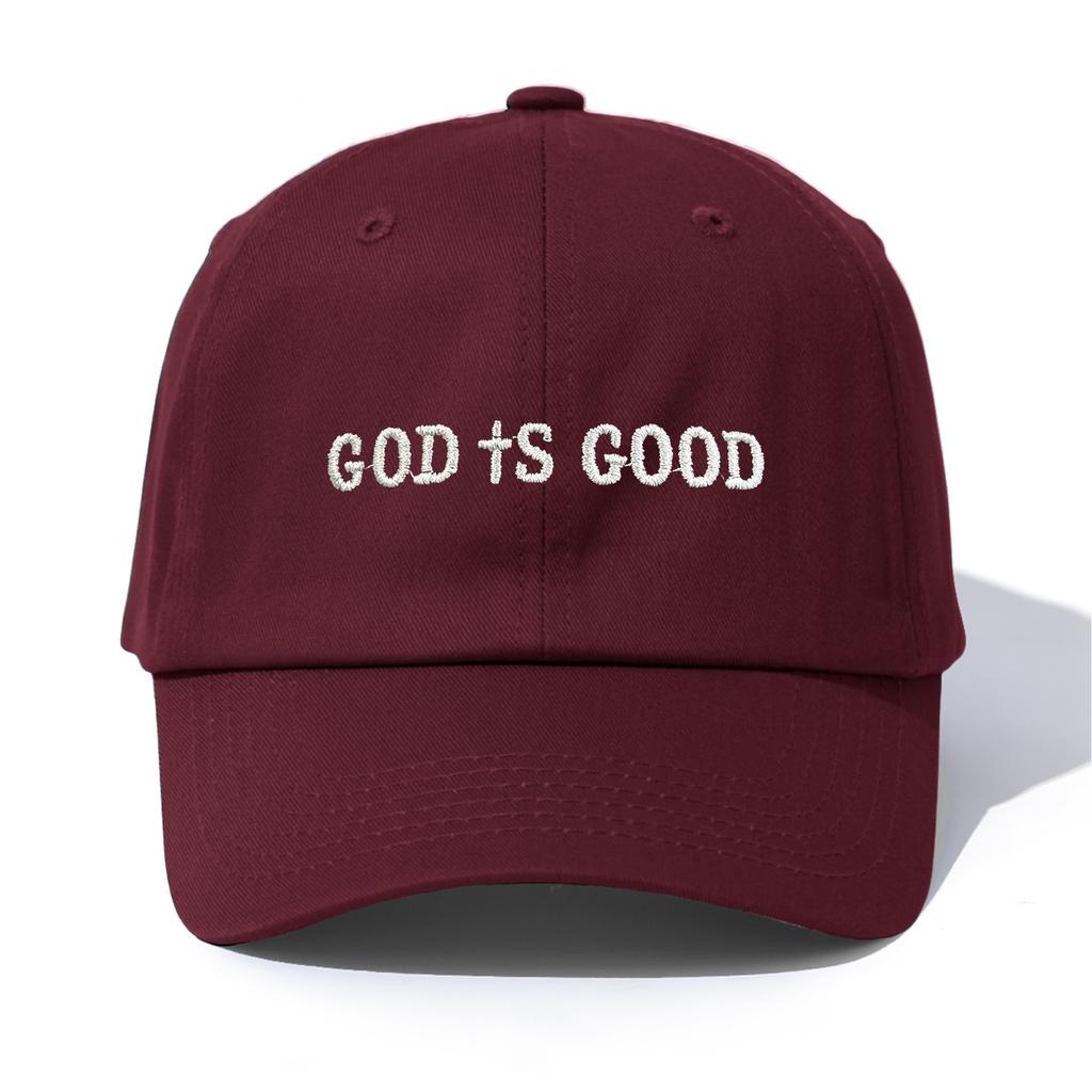 1pc GOD IS GOOD Embroidery Baseball Cap for Adults,Minimalist Retro Style Casual Soft Adjustable Dad Hat,Perfect As Gift
