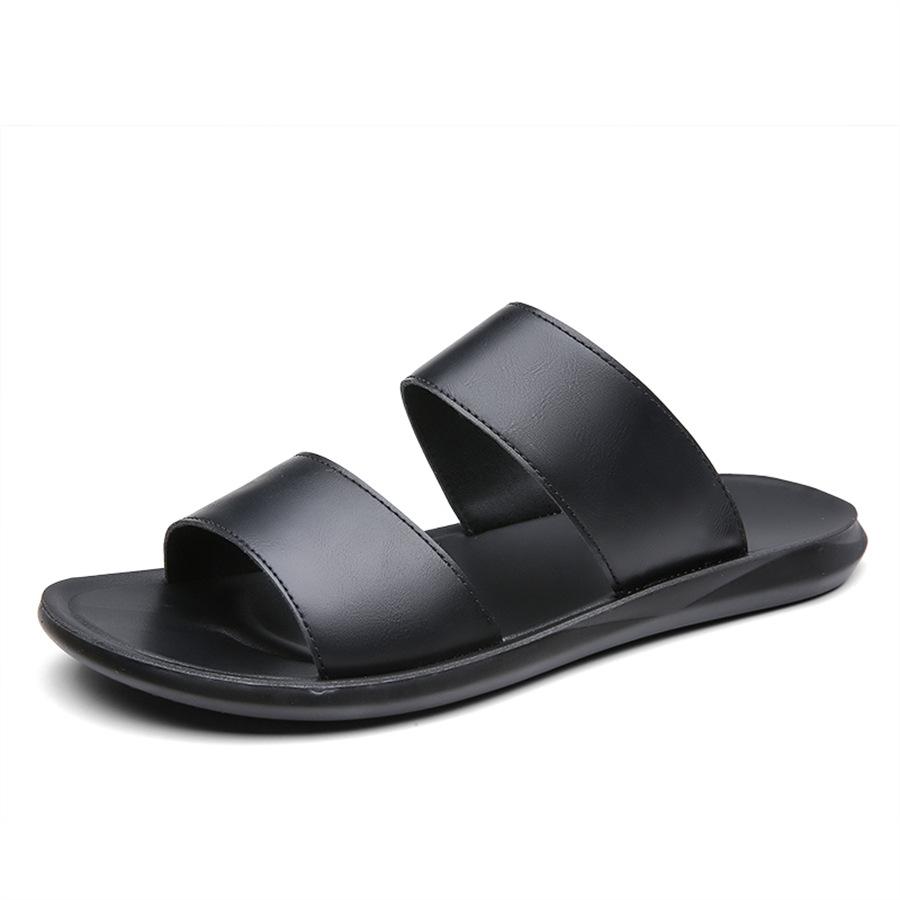 Fashion Gladiators Fashion Men Luxury Brand Pu Leather Casual Slippers Summer New Beach Slippers For Men Non Slip Flat Sandals