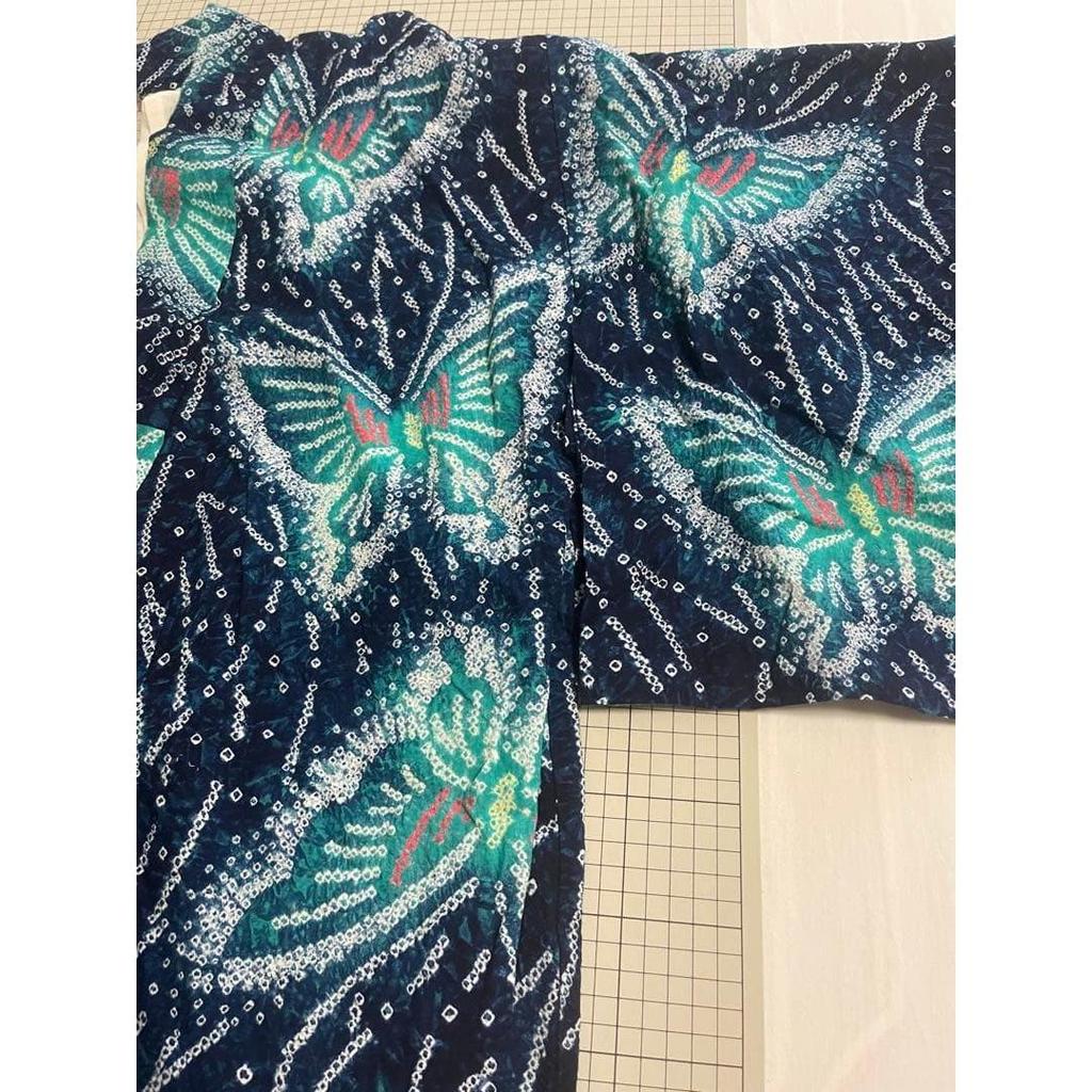Used Arimatsu Shibori Butterfly Pattern Final Price 1000 Off Yukata Navy Blue
