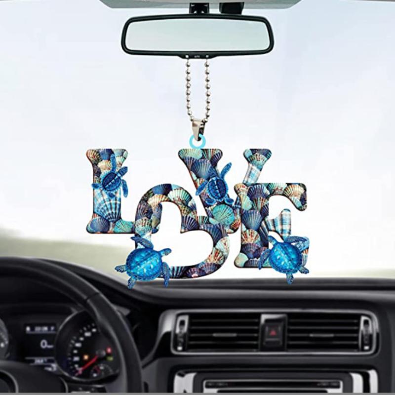 

Новый мультяшный черепаха акриловый кулон Рождественская елка ювелирные изделия кулон зеркало заднего вида украшение автомобиля кулон