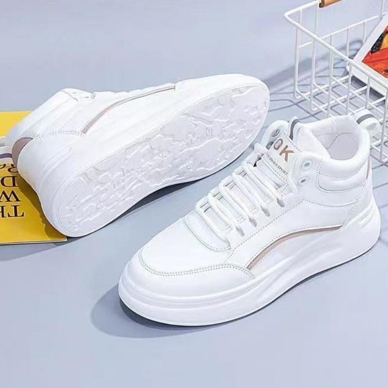 Dicke Sohle, erhöhend, weiße Dad-Schuhe, Damen, vielseitig, lässig, Studenten, weiche Sohle, Herbst und Winter, High-Top-Board-Schuhe