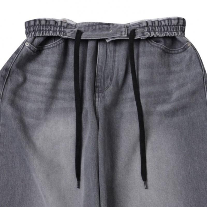 Customellow Gray Wide Fit Banding Jeans Cwpam25390gyl