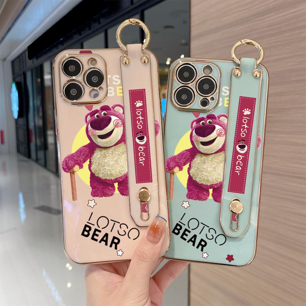 

(С браслетом) Мягкий чехол для телефона с квадратным краем и рисунком Микки и Минни Маус, роскошный чехол из ТПУ для телефона Huawei Honor