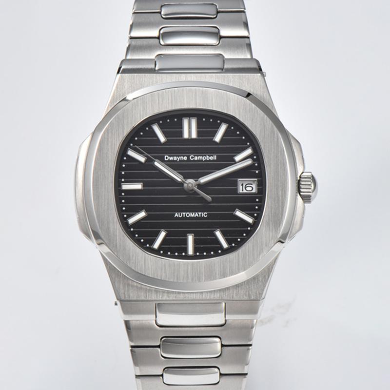 

Новые мужские часы Модные многофункциональные водонепроницаемые механические часы Стальной ремешок Спортивные часы с квадратным циферблатом чёрный