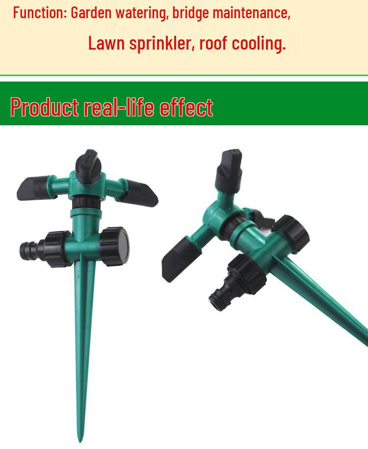 Ground-Mounted 360° Rotating Sprinkler for Lawn, Roof Cooling & Garden Irrigation