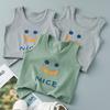Summer New Children's I-shaped Vest for Small and Medium-sized Boys and Girls Cartoon Printing Crew Neck Single-piece Bottoming Top