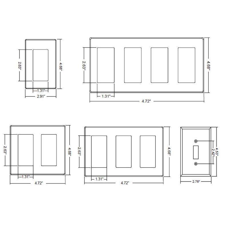 Sleek And Durable White Decorator Outlet Wall Plate Rocker Switch Cover For Home