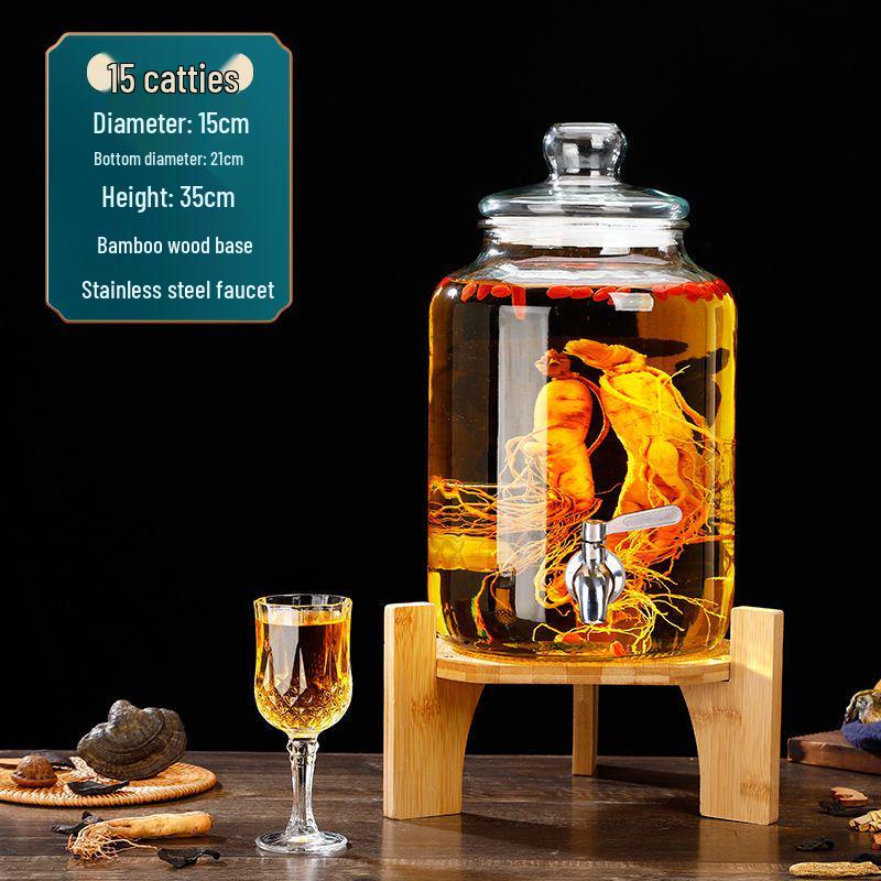 Glas-Infusionsbehälter mit Zapfhahn: 10-20 Jin Versiegelte Enzym- und Kimchi-Weinlagerung