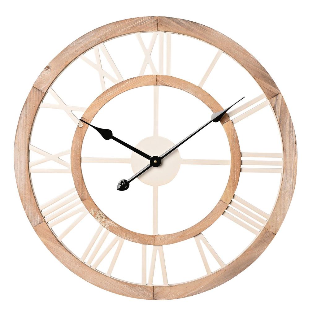 Hometime Shabby Chic Round Wall Clock Cut Out Dial 60cm