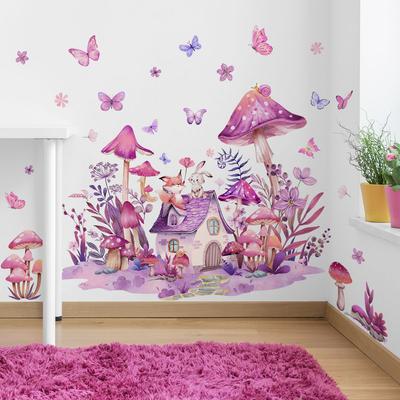 Pilz Vinyl Aufkleber für Baby Mädchenzimmer Dekoration Wanddeko Schlafzimmer Klebetapete
