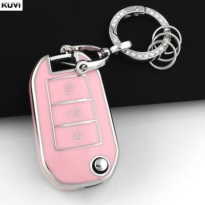 New Tpu Car Flip Key Case Cover Shell For Peugeot 208 308 408 508 2008 3008 4008 5008 For Citroen C3 C4 Cactus C6 C8 Accessories