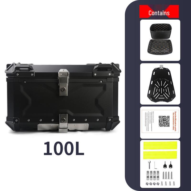 Quick Release Aluminum Motorcycle Tail Box - Available In 28L To 100L Capacities