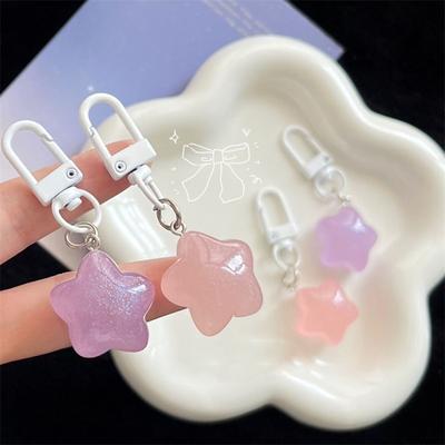 Jelly Pentagram Pryskyřice Přívěšek na klíče Hvězdy Přívěsek na klíče pro dívky Batoh Charm Pouzdro na sluchátka Příslušenství Kreativní pár Dárky