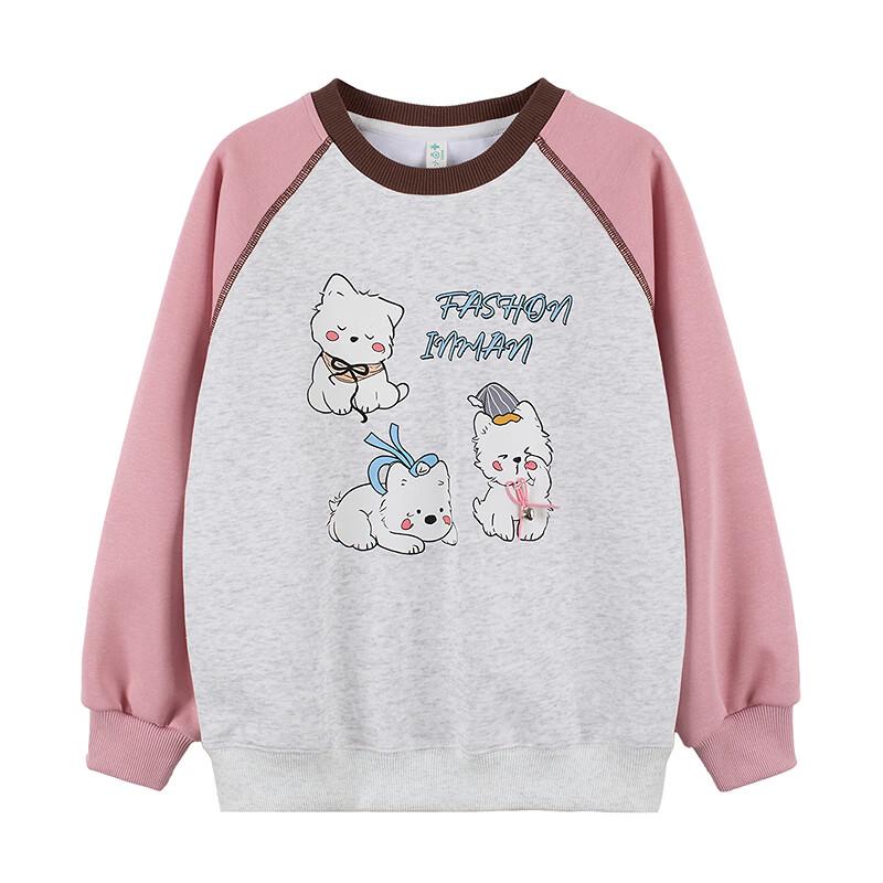 Girls' Sweet Printed Casual Crewneck Sweatshirt