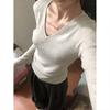 Neck Slim-fit Knitted Bottom Shirt Women's Spring Spice Girls Versatile Long Sleeve Sweater Temperament Inner Top
