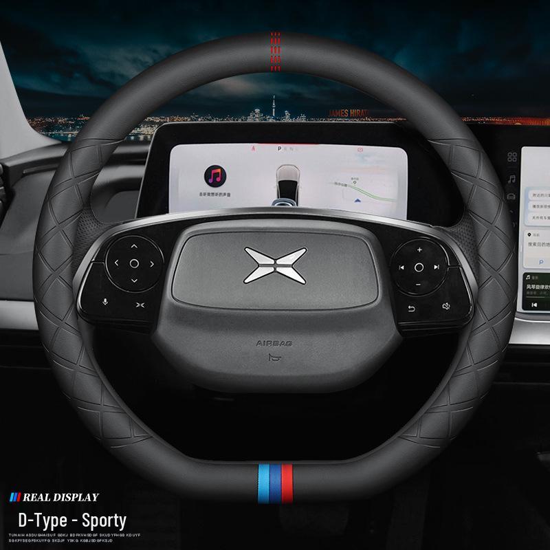 Xpeng Genuine Leather Steering Wheel Cover - Ultra-Thin, Fits P7, P5, G3, G9, All-Season Use