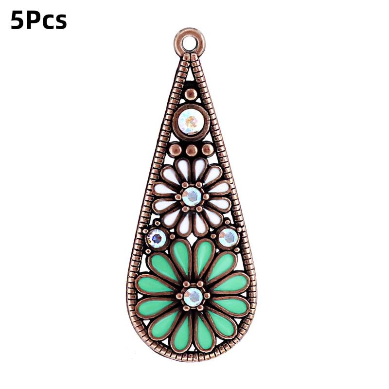 5Pcs Bohemia Enameling Teardrop Pendants For Women Diy Earrings Necklaces Pendants Charms Making Jewelry Accessories