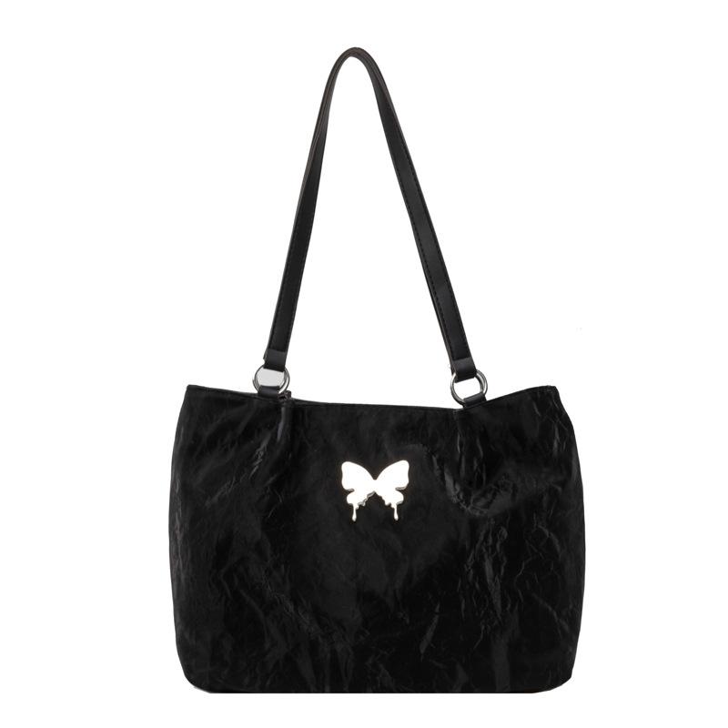 Spring and summer new simple high-end texture college student class bag fashionable bow shoulder tote bag