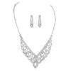 European and American Set Luxury Shiny Rhinestone Necklace Earrings Two-piece Bridal Jewelry Earrings