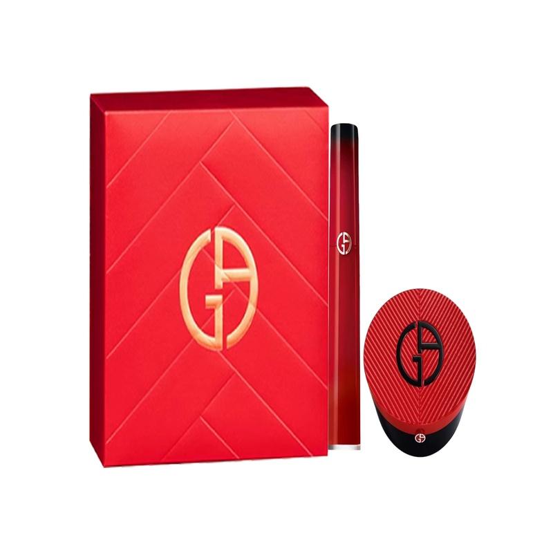 Armani Valentine s Day Limited Red Tube Lip Glaze Pleated Red Cushion Makeup Set Natural Concealer 6.5ml+15g
