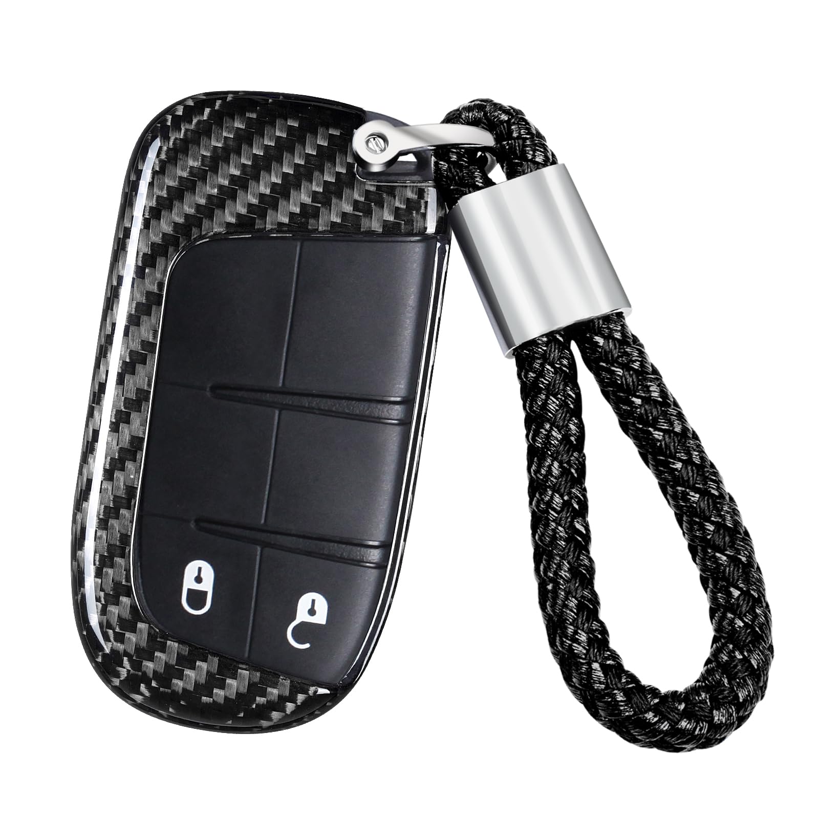

Real Fiberglass Key Fob Case for Protective Key Cover for Jeep Grand Chrysler Dodge and Durango [T-carbon] Jeep, Cherokee, Renegade, 200, 300,