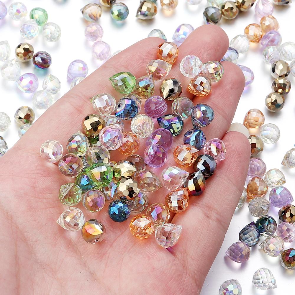 50pcs Strawberry Crystal Beads Colorful Faceted Glass Loose Spacer Beads For Jewelry Making DIY Necklace Bracelets Accessories