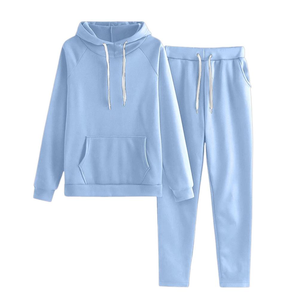 Children's Solid-color Loose Sweatshirt And Sweatpants Casual Sportswear Set