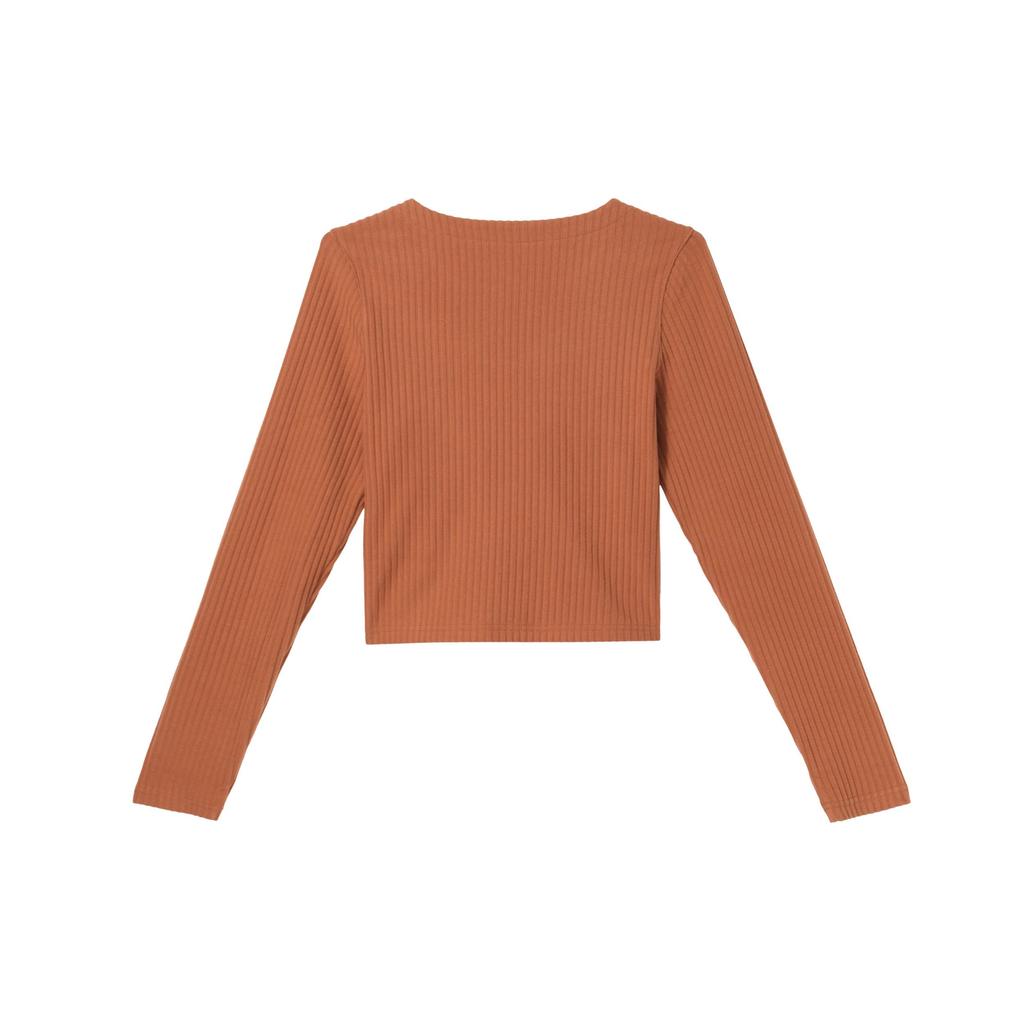 Nike Sportswear Chill Knit Zip-Up V-Neck Slim Fit Ribbed Long Sleeve Sweater Women Tops Sunrise-Red FN3683-825