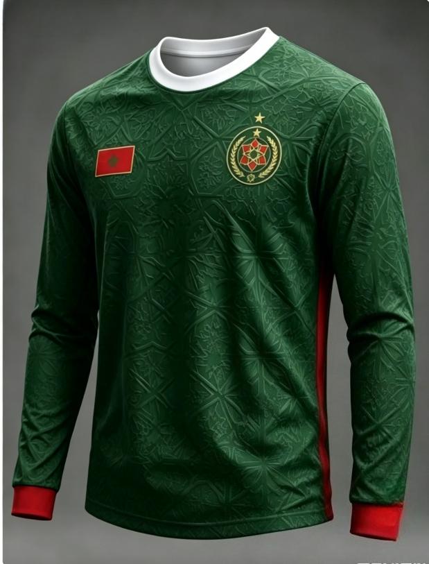 2026 Moroccan Men's Fashion Sports Long Sleeve Gradient Printed Moisture Absorbing Breathable Daily Street Fashion Versatile
