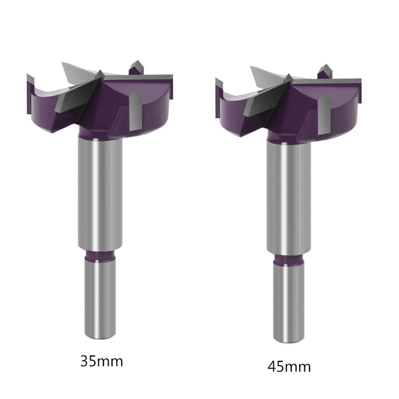 3-Schneidige 35mm 45mm Rundschaft Holz Lochsäge Bohrer Öffner Holzbearbeitung Scharnierloch Bohrer Bohrer Bits Schneidwerkzeug BohrerBits