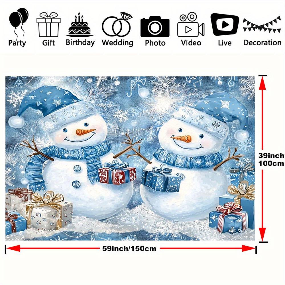 2D plane, 1 piece of snowman window Christmas party backdrop, suitable for weddings, birthdays, and baby showersZL
