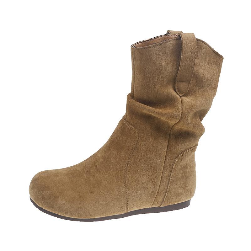 Vintage Lazy Wind Western Pile Boots Women's Autumn and Winter New Martin Boots Women's Knight Boots Short Boots Boots